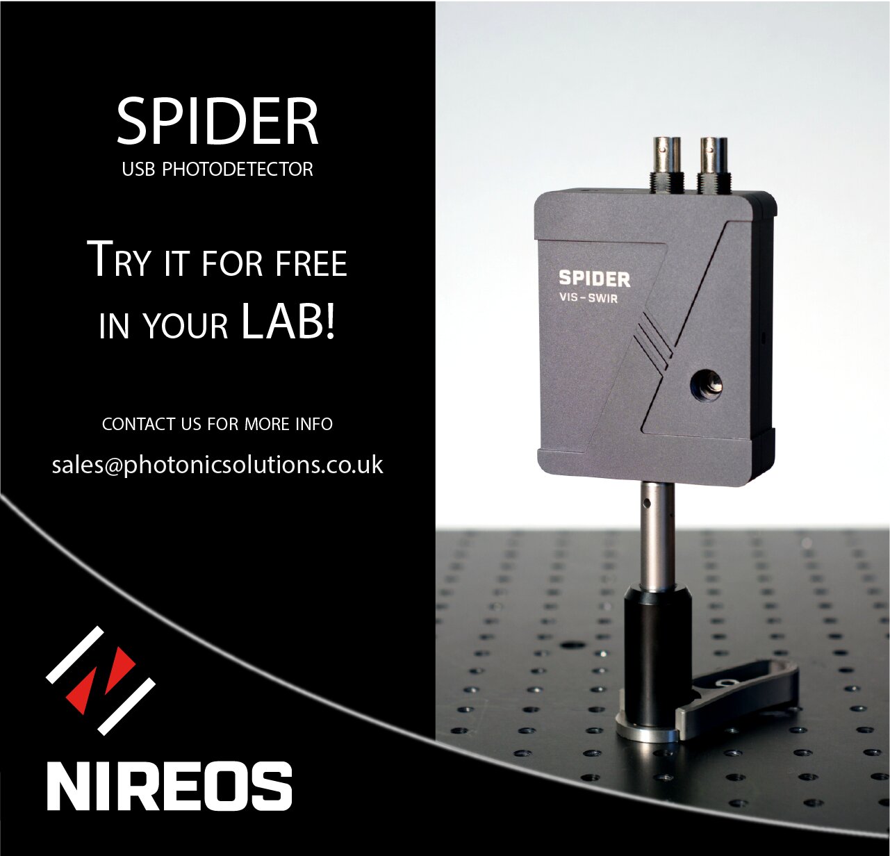 Try the NIREOS SPIDER photodetector in your lab today